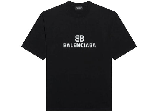 Μπλουζάκι Balenciaga BB Mosaic Μαύρο