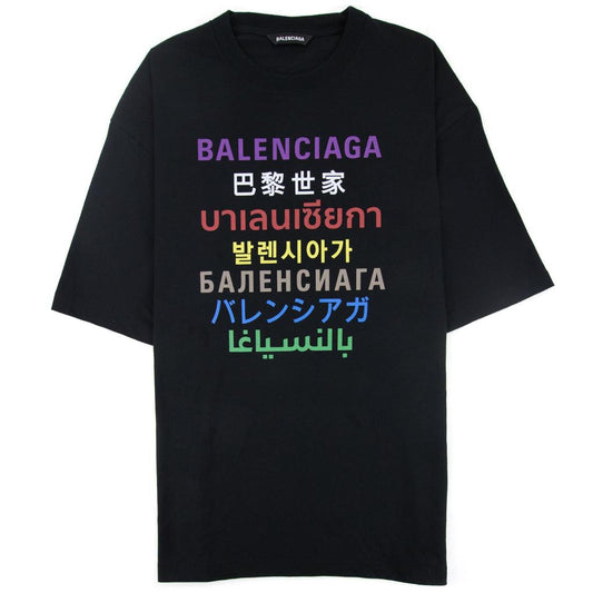 Balenciaga Multi Logos Black T-shirt